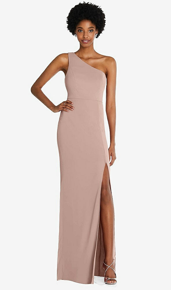 Front View - Neu Nude One-Shoulder Chiffon Trumpet Gown