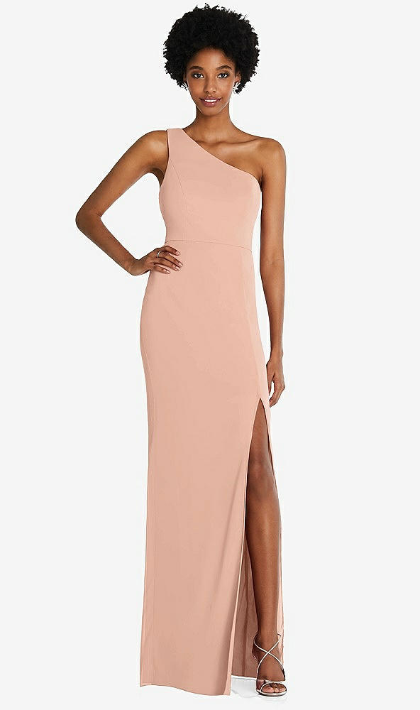 Front View - Pale Peach Thread Bridesmaid Style Addison