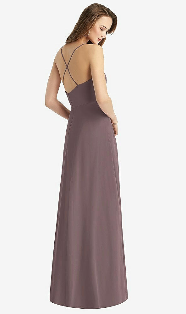 Back View - French Truffle Cowl Neck Criss Cross Back Maxi Dress
