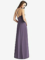 Rear View Thumbnail - Lavender Cowl Neck Criss Cross Back Maxi Dress