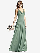 Front View Thumbnail - Seagrass Cowl Neck Criss Cross Back Maxi Dress