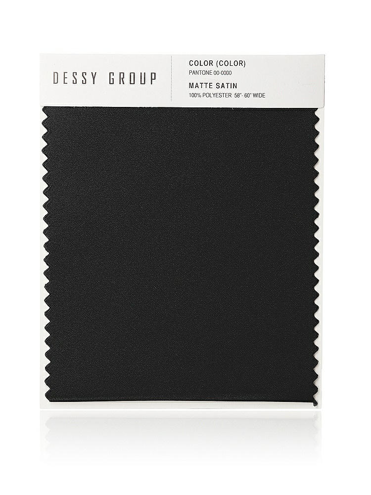 Front View - Black Matte Satin Fabric Swatch