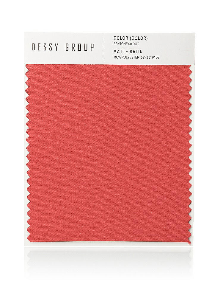 Front View - Perfect Coral Matte Satin Fabric Swatch