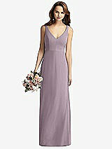 Front View Thumbnail - Lilac Dusk Sleeveless V-Back Long Trumpet Gown