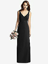 Front View Thumbnail - Black Sleeveless V-Back Long Trumpet Gown