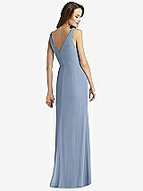 Rear View Thumbnail - Cloudy Sleeveless V-Back Long Trumpet Gown