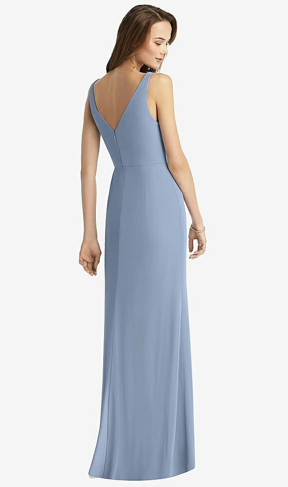 Back View - Cloudy Sleeveless V-Back Long Trumpet Gown