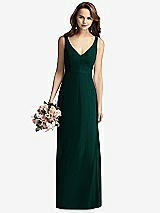 Front View Thumbnail - Evergreen Sleeveless V-Back Long Trumpet Gown