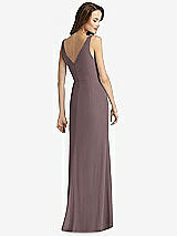 Rear View Thumbnail - French Truffle Sleeveless V-Back Long Trumpet Gown