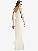 Rear View Thumbnail - Ivory Sleeveless V-Back Long Trumpet Gown