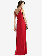 Rear View Thumbnail - Parisian Red Sleeveless V-Back Long Trumpet Gown