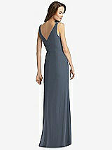 Rear View Thumbnail - Silverstone Sleeveless V-Back Long Trumpet Gown