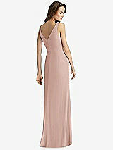 Rear View Thumbnail - Toasted Sugar Sleeveless V-Back Long Trumpet Gown