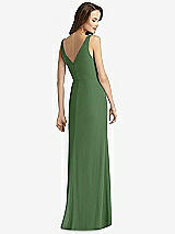Rear View Thumbnail - Vineyard Green Sleeveless V-Back Long Trumpet Gown