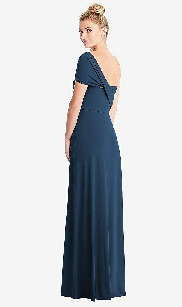 Back View - Sofia Blue Loop Convertible Maxi Dress
