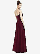 Rear View Thumbnail - Cabernet Strapless Notch Satin Gown with Pockets