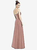 Rear View Thumbnail - Neu Nude Strapless Notch Satin Gown with Pockets