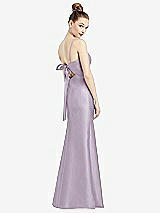 Front View Thumbnail - Lilac Haze Open-Back Bow Tie Satin Trumpet Gown