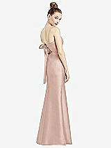 Front View Thumbnail - Toasted Sugar Open-Back Bow Tie Satin Trumpet Gown