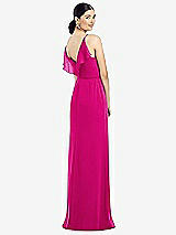 Front View Thumbnail - Think Pink Ruffled Back Chiffon Dress with Jeweled Sash