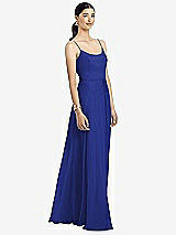 Alt View 1 Thumbnail - Cobalt Blue Spaghetti Strap Chiffon Maxi Dress with Jeweled Sash