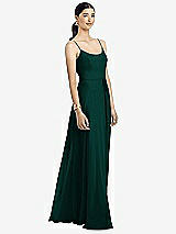 Alt View 1 Thumbnail - Evergreen Spaghetti Strap Chiffon Maxi Dress with Jeweled Sash