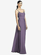 Alt View 1 Thumbnail - Lavender Spaghetti Strap Chiffon Maxi Dress with Jeweled Sash