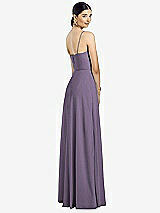 Rear View Thumbnail - Lavender Spaghetti Strap Chiffon Maxi Dress with Jeweled Sash