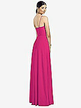 Rear View Thumbnail - Think Pink Spaghetti Strap Chiffon Maxi Dress with Jeweled Sash