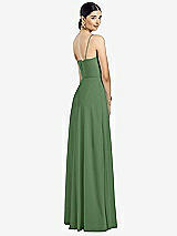 Rear View Thumbnail - Vineyard Green Spaghetti Strap Chiffon Maxi Dress with Jeweled Sash