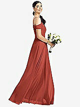 Alt View 1 Thumbnail - Amber Sunset Cold-Shoulder V-Back Chiffon Maxi Dress