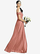 Alt View 1 Thumbnail - Desert Rose Cold-Shoulder V-Back Chiffon Maxi Dress