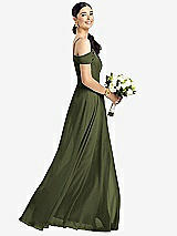 Alt View 1 Thumbnail - Olive Green Cold-Shoulder V-Back Chiffon Maxi Dress