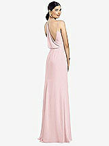 Front View Thumbnail - Ballet Pink Draped Blouson Back Chiffon Maxi Dress