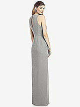Rear View Thumbnail - Chelsea Gray Sleeveless Chiffon Dress with Draped Front Slit