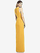 Rear View Thumbnail - NYC Yellow Sleeveless Chiffon Dress with Draped Front Slit