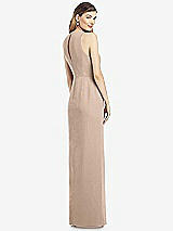Rear View Thumbnail - Topaz Sleeveless Chiffon Dress with Draped Front Slit