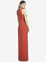 Rear View Thumbnail - Amber Sunset Sleeveless Chiffon Dress with Draped Front Slit