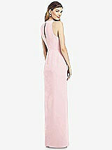 Rear View Thumbnail - Ballet Pink Sleeveless Chiffon Dress with Draped Front Slit