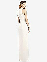 Rear View Thumbnail - Ivory Sleeveless Chiffon Dress with Draped Front Slit