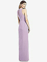 Rear View Thumbnail - Pale Purple Sleeveless Chiffon Dress with Draped Front Slit