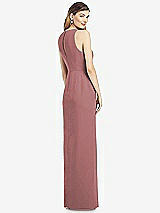 Rear View Thumbnail - Rosewood Sleeveless Chiffon Dress with Draped Front Slit