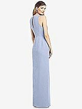 Rear View Thumbnail - Sky Blue Sleeveless Chiffon Dress with Draped Front Slit