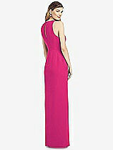 Rear View Thumbnail - Think Pink Sleeveless Chiffon Dress with Draped Front Slit