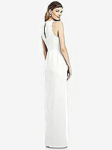Rear View Thumbnail - White Sleeveless Chiffon Dress with Draped Front Slit