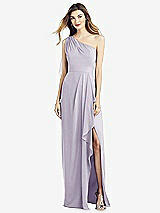 Front View Thumbnail - Moondance One-Shoulder Chiffon Dress with Draped Front Slit