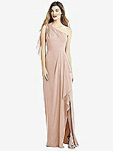 Alt View 1 Thumbnail - Cameo One-Shoulder Chiffon Dress with Draped Front Slit