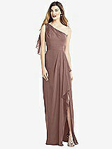 Alt View 1 Thumbnail - Sienna One-Shoulder Chiffon Dress with Draped Front Slit