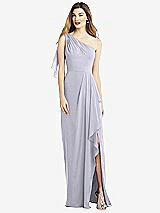 Alt View 1 Thumbnail - Silver Dove One-Shoulder Chiffon Dress with Draped Front Slit