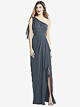 Alt View 1 Thumbnail - Silverstone One-Shoulder Chiffon Dress with Draped Front Slit